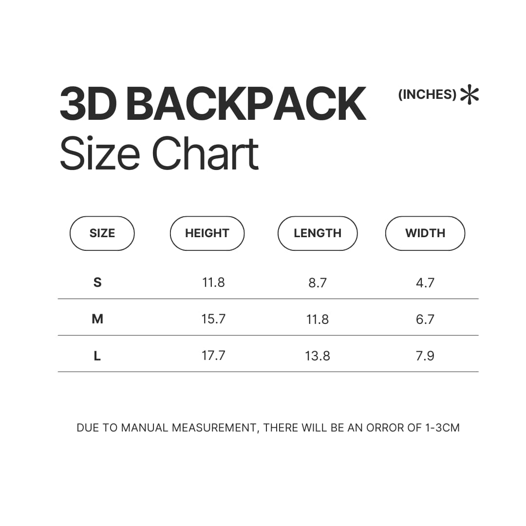 3D Backpack Size Chart - Sakamoto Days UK Shop
