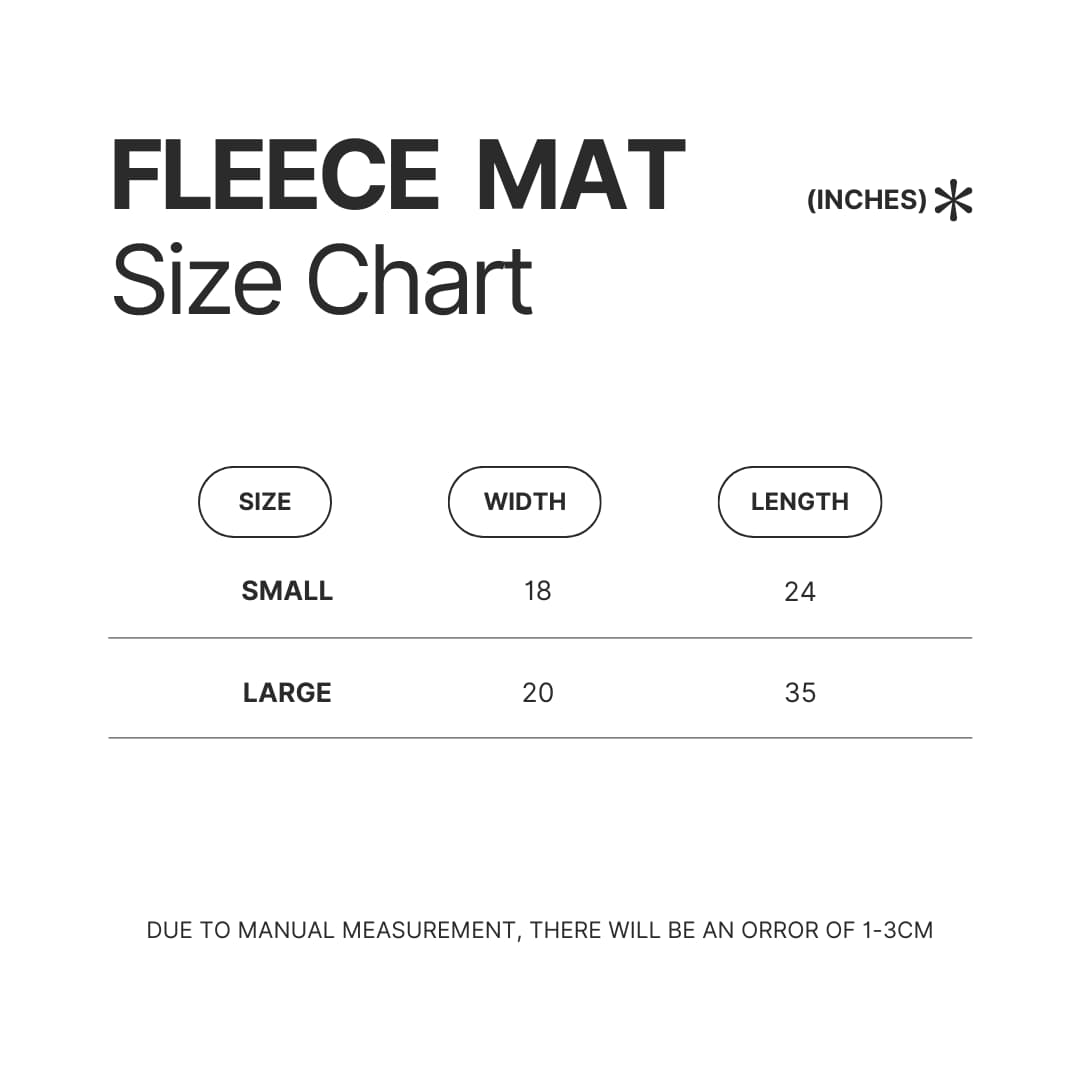 Fleece Mat Size Chart - Sakamoto Days UK Shop