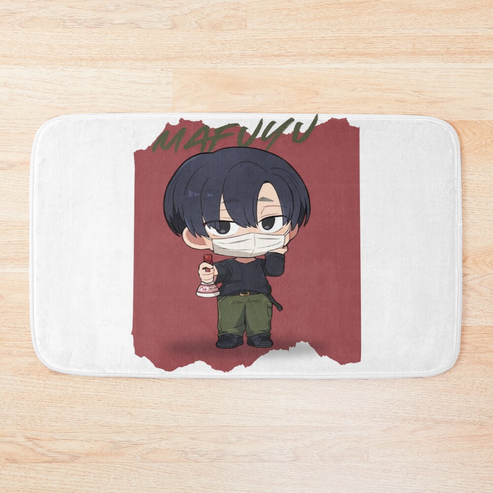 Chibi Gakuu Vintage Graphic Print Bath Mat