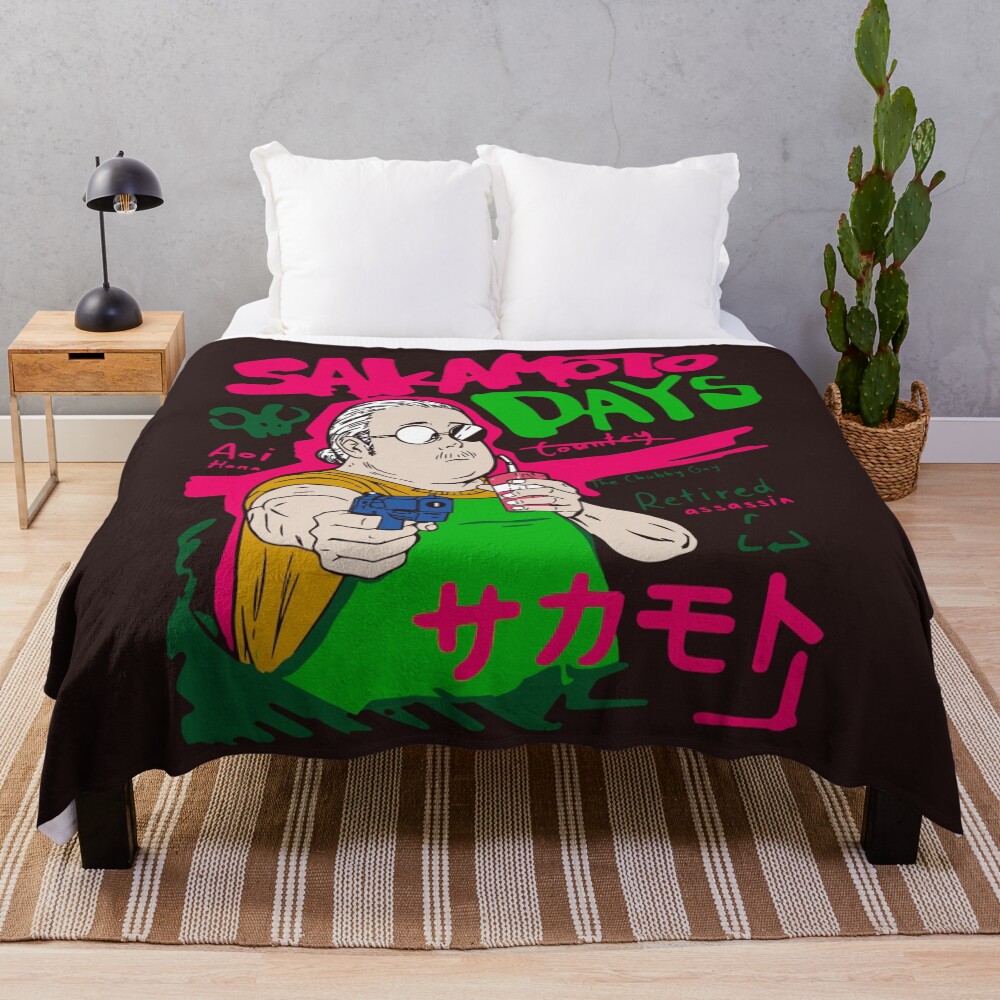Retro Iconic Artwork Edition Sakamoto Days Throw Blanket