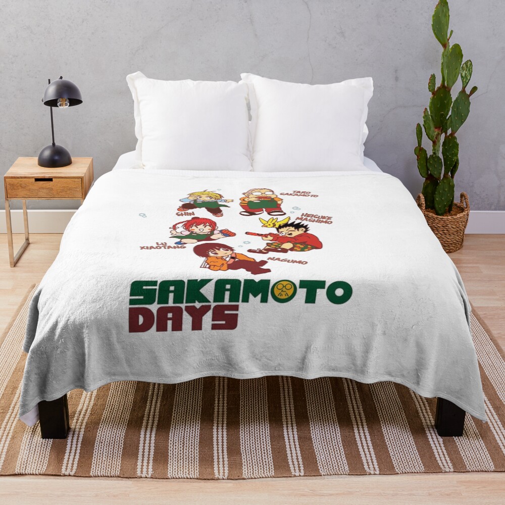 Classic Iconic Print Artwork Sakamoto Days Throw Blanket