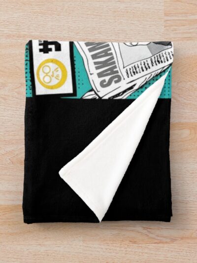 Alternative view of Shin Asakura Vintage Fan Anime Throw Blanket