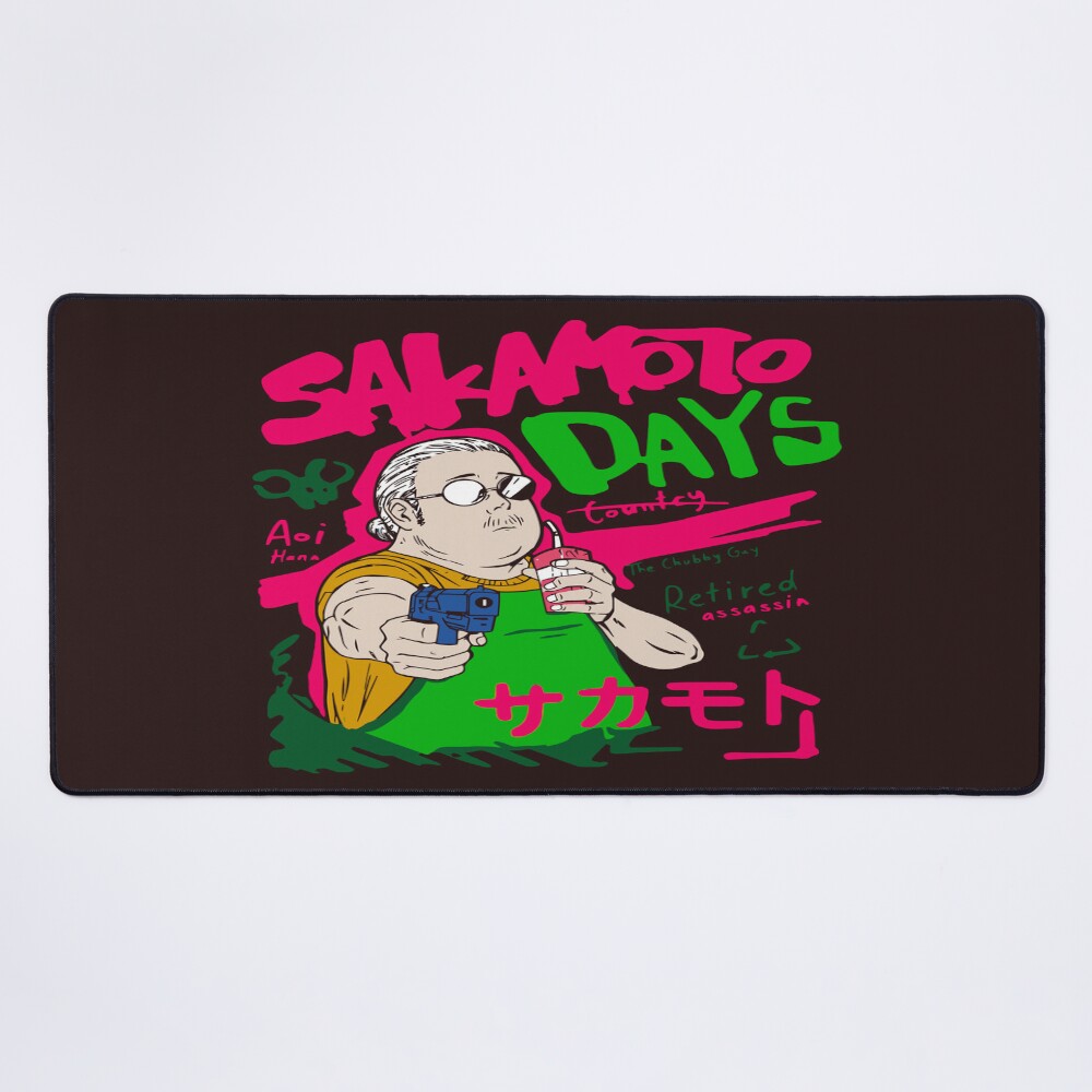 Sakamoto Days Retro Neon Retired Assasin Anime Streetwear Design Mouse Pad