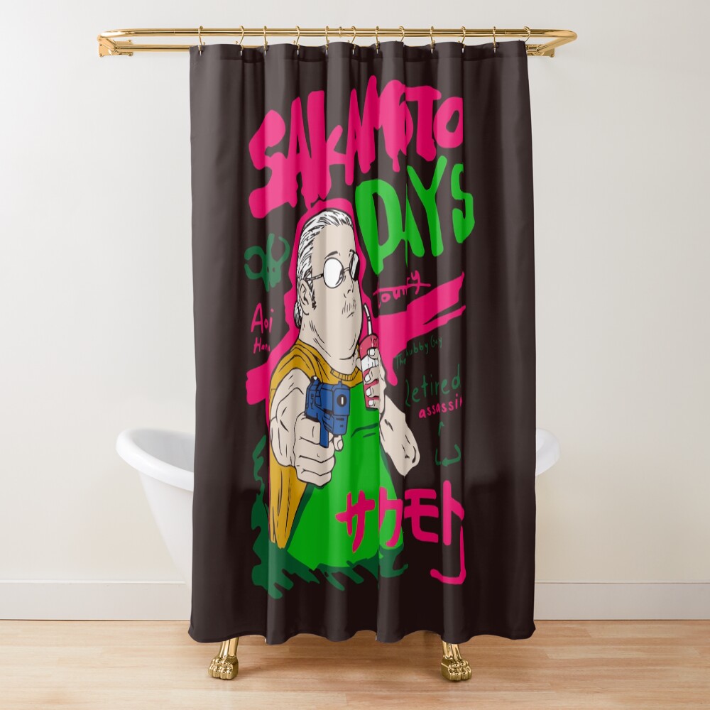 Retro Iconic Artwork Edition Sakamoto Days Shower Curtain