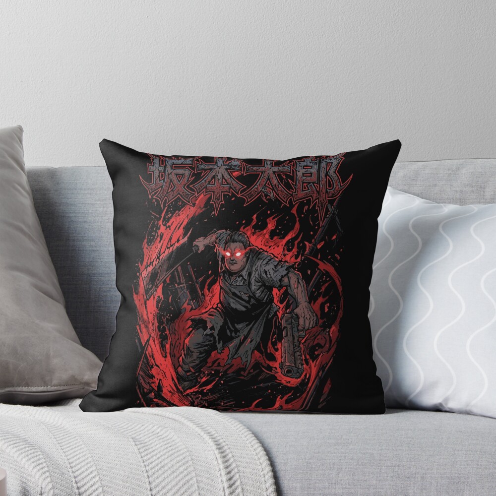 Sakamoto Dark Art Throw Pillow