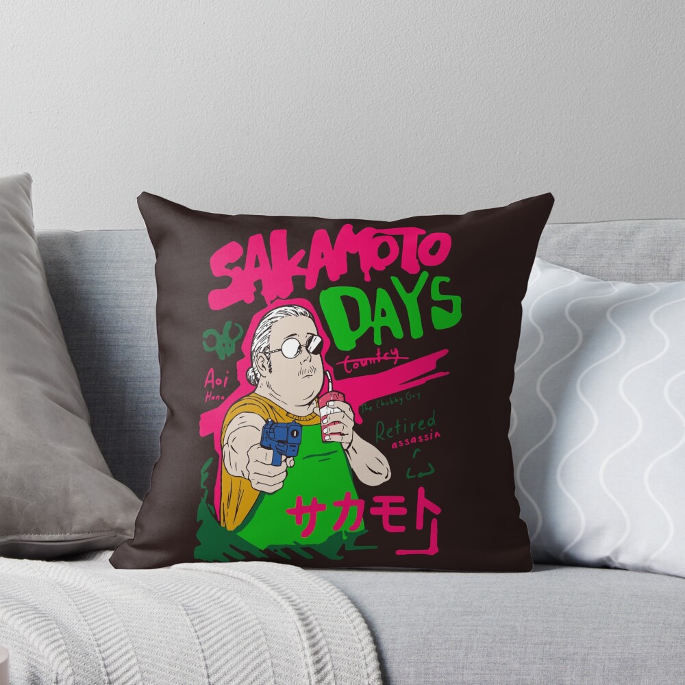 Retro Iconic Artwork Edition Sakamoto Days Throw Pillow